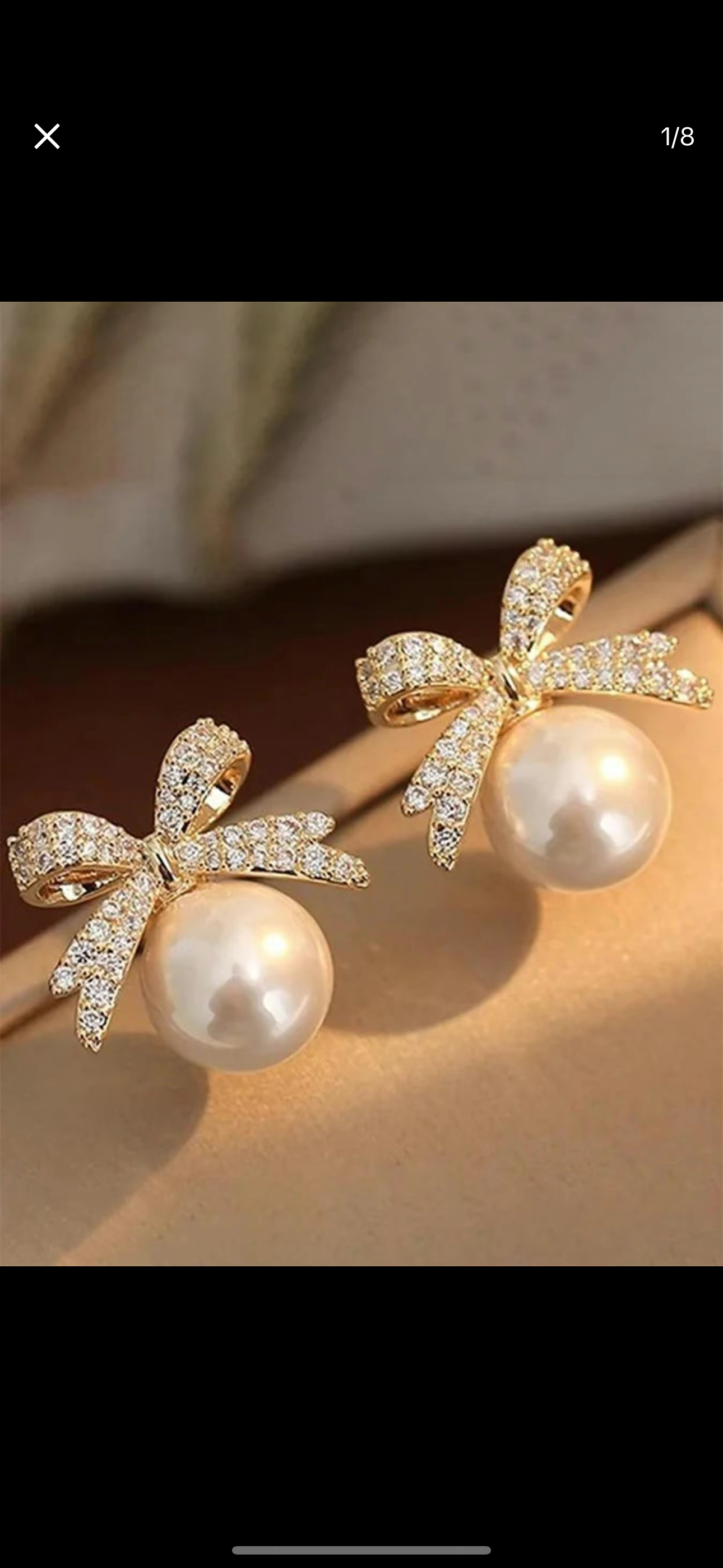 Pretty bow & pearl earrings